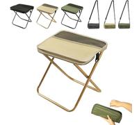 Taburete Plegable Tipo Mochila, Taburete Portátil Plegable for Camping, Silla Ultraligera de Bolsillo, Que se Puede Convertir en una Bandolera. Pequeños Taburetes Plegables for Pescar(Caqui,L)