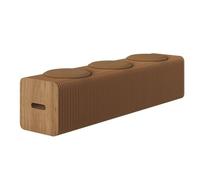 Taburete plegable ultrafino para decoración del hogar, mesa auxiliar pequeña y mesa de café, asiento de papel multiusos, mesa auxiliar, taburete portátil para zapatos, color marrón, 11.8 pulgadas