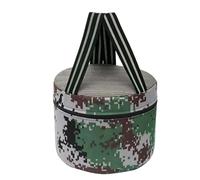 Taburete portátil de jardín, reduce la tensión de la rodilla y la fatiga de la espalda baja, asiento acolchado con bolsa de teléfono con estampado de camuflaje, 25 cm de diámetro + 20 cm de altura