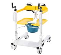 Taburete portátil para ducha para silla de ruedas, silla de ruedas para transferencia en el hogar, elevador manual portátil con asiento dividido de 180°, silla de ducha de baño