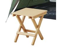 Taburete portátil: silla de escalera plegable de madera, soporte de pie ligero de madera maciza, herramienta de asiento plegable compacta, diseño de soporte, asiento exterior fácil de llevar | Para