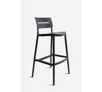 Taburete PP Negro con Respaldo 48x47x101 cm - CONJUNTO: Por Unidad