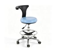 Taburete Profesional Asistente Dental reposabrazos Altura Ajustable，A3 | Taburete ajustable con respaldo y base de acero inoxidable, ergonómico, para usos dental, hospitalario, bar y salón.