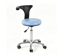 Taburete Profesional Asistente Dental reposabrazos Altura Ajustable，A4 | Taburete ajustable con respaldo y base de acero inoxidable, ergonómico, para usos dental, hospitalario, bar y salón.