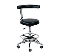 Taburete Profesional Asistente Dental reposabrazos Altura Ajustable，B1 | Taburete ajustable con respaldo y base de acero inoxidable, ergonómico, para usos dental, hospitalario, bar y salón.
