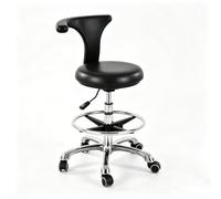 Taburete Profesional Asistente Dental reposabrazos Altura Ajustable，B3 | Taburete ajustable con respaldo y base de acero inoxidable, ergonómico, para usos dental, hospitalario, bar y salón.