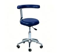 Taburete Profesional Asistente Dental reposabrazos Altura Ajustable，C2 | Taburete ajustable con respaldo y base de acero inoxidable, ergonómico, para usos dental, hospitalario, bar y salón.