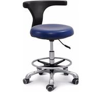 Taburete Profesional Asistente Dental reposabrazos Altura Ajustable，C3 | Taburete ajustable con respaldo y base de acero inoxidable, ergonómico, para usos dental, hospitalario, bar y salón.