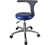 Taburete Profesional Asistente Dental reposabrazos Altura Ajustable，C4 | Taburete ajustable con respaldo y base de acero inoxidable, ergonómico, para usos dental, hospitalario, bar y salón.