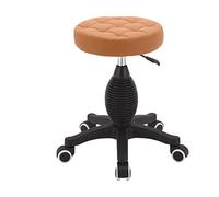 Taburete profesional de peluquería con polea para salones, barberías, manicura, giratorio y firme color naranja