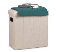 Relaxdays Puf Plegable Beige, 49,5 x 46 x 25,5 cm, MDF