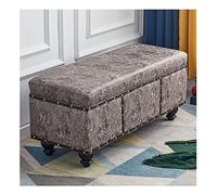 Taburete rectangular de gran capacidad, impermeable, cómodo, reposapiés con patas de madera para el hogar y la oficina, color gris medio, 40 x 40 cm, solución de asiento elegante y duradera