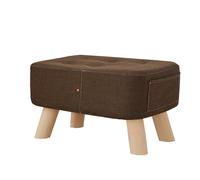 Taburete rectangular para sala de estar, dormitorio, patio, moderno, creativo, con cojín, cambiador de zapatos, reposapiés para entrada, color marrón, 28 x 60 x 29 cm