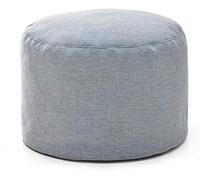 Taburete redondo acolchado suave con funda de lino extraíble para sala de estar y dormitorio, taburete compacto y cómodo
