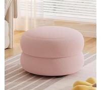 Taburete redondo con asiento acolchado, reposapiés otomano para sala de estar, dormitorio, sala de maquillaje, silla de tocador versátil, 32 cm de altura