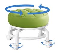 Taburete redondo con ruedas - Taburete ajustable con ruedas de 360° | Taburete de spa ajustable en altura | Taburete giratorio cómodo perfecto para cocina o uso doméstico con soporte de estilo moderno