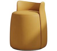 Taburete redondo de cuero para maquillaje, cómodo y versátil para dormitorio, sala de estar y espacios de ocio