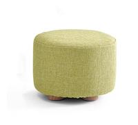 Taburete redondo de lino para salón y dormitorio, taburete pequeño cambiador con diseño de rayas estrella de luz, 29 x 20 cm
