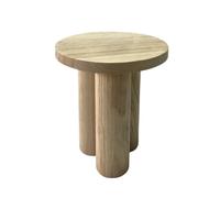 Taburete redondo de madera en bruto, diseño redondo, 40 x 36 cm