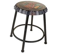 Taburete Redondo De Metal Negro