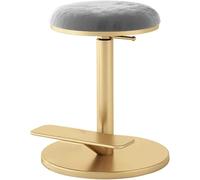 Taburete redondo de terciopelo de altura ajustable, diseño de cojín cómodo para uso doméstico y tocador, función giratoria, elegante silla rosa