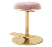 Taburete redondo de terciopelo de altura ajustable, diseño de cojín cómodo, silla giratoria para belleza y aseo