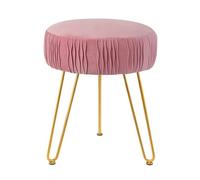 Taburete redondo de terciopelo - Taburete de maquillaje tapizado suave para sala de estar y dormitorio - Elegante silla plisada - Elegante decoración del hogar