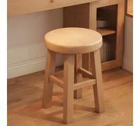 Taburete redondo de tocador，Silla de Maquillaje ，taburetes reposapies，con pies Antideslizantes, Sin Respaldo ，Para Sala de Consulta, Sala de Estar, Barra de Cocina,Patas de madera maciza(Wood)
