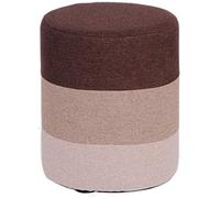 Taburete redondo otomano con funda extraíble, taburete tapizado de algodón con diseño de protección antideslizante para pies, color marrón