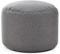 Taburete redondo para reposapiés con asiento acolchado suave y compacto, cómodo cojín y funda de lino extraíble para sala de estar y dormitorio