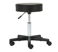 Taburete redondo resistente con 5 ruedas, altura ajustable, fácil de montar, silla rodante para dentistas, spas, entornos sanitarios (negro)