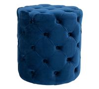 Taburete reposapies drancy en terciopelo azul 42x42x46 cm