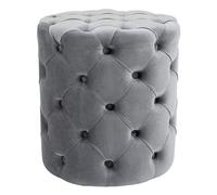 Taburete reposapies drancy en terciopelo gris 42x42x46 cm