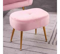 Taburete reposapiés para dormitorio, asiento de banco tapizado de tela suave con patas de metal dorado para sala de estar, dormitorio, balcón, entrada, banco interior, 45 x 30 x 36 cm