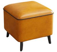 Taburete reposapiés pequeño otomano en forma de cubo, reposapiés de piel, reposapiés cuadrado con mechones, banco para cambiar zapatos, para dormitorio, sala de estar, oficina, hall de entrada (color
