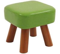 Taburete reposapiés, pequeño taburete escalonado, taburete simple, taburete otomano acolchado de madera maciza PU, pequeño banco, silla cuadrada duradera, reposapiés, taburete de maquillaje doméstico