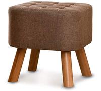 Taburete-Reposapiés Tapizado Reposapiés Cuadrado De Madera Otomana Sofá Taburete-Funda Extraíble De Lino A Prueba De Polvo, Banco De Soporte para Pasillo Sala De Estar (Color: D) (Paquete De 3)