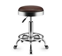 Taburete rodante ajustable en altura con ruedas, taburete hidráulico redondo y resistente, silla giratoria para masajes, spa, cocina, bar, oficina, F, 56 cm (T 56 cm)