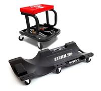 Taburete rodante BM TOOLS, bandeja para herramientas de almacenamiento con carrito de visita, para garajista, mecánico, reparador de automóviles