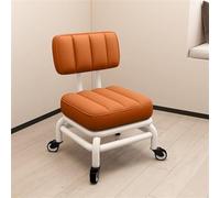 Taburete rodante con respaldo, giratorio de 360°, silla de pedicura, asiento corto con ruedas, cómoda silla decorativa para el hogar y el salón de belleza
