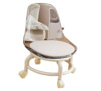 Taburete rodante con ruedas y polea, altura ajustable, para cocina y pedicura, taburete rodante blanco para salón y uso doméstico