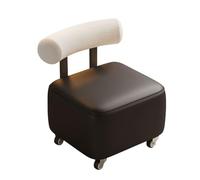 Taburete rodante con ruedas y respaldo, cubo otomano multifuncional, asiento reposapiés para sala de estar, pasillo, entrada, banco corto para uso doméstico