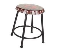Taburete rojo redondo de metal estilo industrial de 35x46h cm