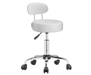 Taburete Roller Blanco Giratorio 360° con Respaldo