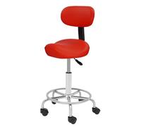 Taburete Saddle con respaldo trasero, taburete elevador para oficina o spa, taburete ergonómico para oficina y hogar, con función giratoria de 360 grados y altura ajustable, 5 ruedas giratorias para