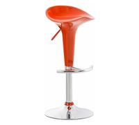 Taburete Saddle con Asiento De Polipropileno I Taburete De Bar Altura Regulable & Giratorio I Silla Alta De Cocina con Reposapiés I Color:, Color:Naranja