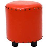Taburete sencillo, taburete para pies, taburete para sofá, taburete de madera maciza, banco de zapatos de cuero, taburete de descanso redondo creativo de moda, asiento para sala de estar, dormitorio,