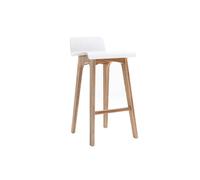 Taburete / Silla de bar escandinavo 65cm blanco patas madera BALTIK