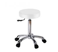 Taburete sin respaldo Fast: Con elevación mediante pistón de gas y práctico asiento plano y circular (Color Blanco) - EXPOSICIÓN ¡ÚLTIMA UNIDAD!