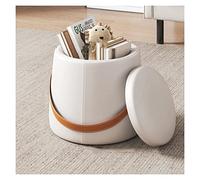 Taburete Taburete de pie giratorio de almacenamiento redondo, reposapiés de cuero con almacenamiento, taburete de tocador con tapa extraíble, taburete de almacenamiento de mesa de café lateral for sal